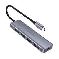  USB hub Ugreen CM219 USB-C to 4xUSB-A (USB-C Power Supply) grey 